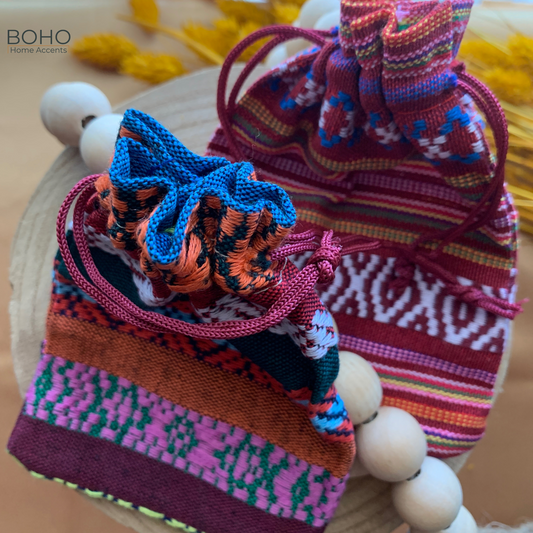 Colorful and Practical Bohemian Drawstring Bag, (pack of one) 1, cotton boho bag | Boho Home Accents