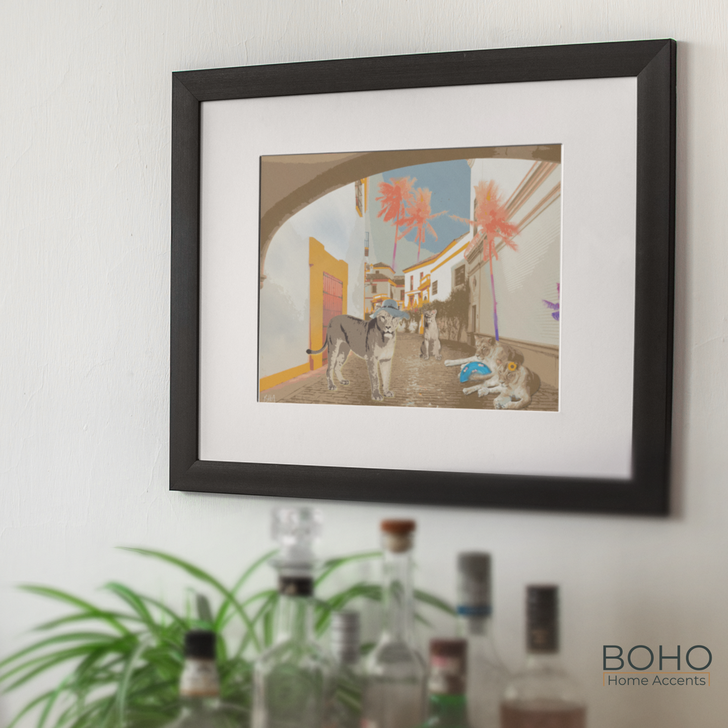 Wall Art, Lionesses Art Print - Wall Decoration, 8x10, Art Poster, Boho Artwork, Feminine Energy Artwork | Boho Home Accents